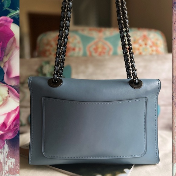 COACH SLATE BLUE & GUNMETAL CROSSBODY PARKER BAG 26852 - Picture 5 of 17